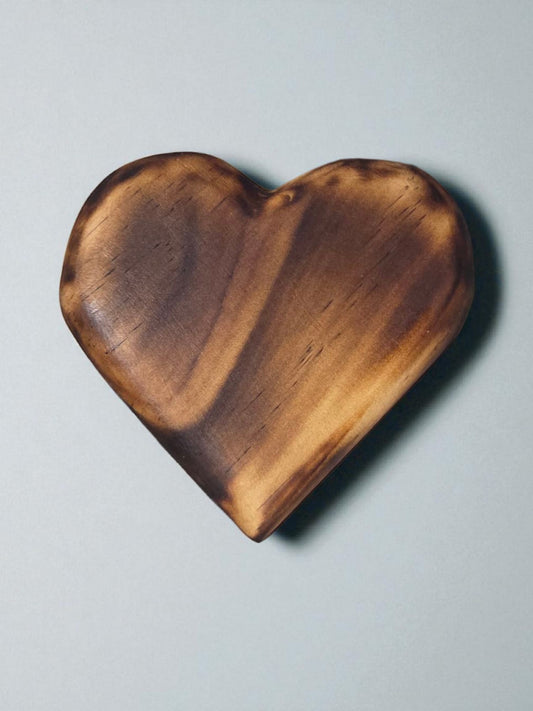 Burnt Pinewood Heart