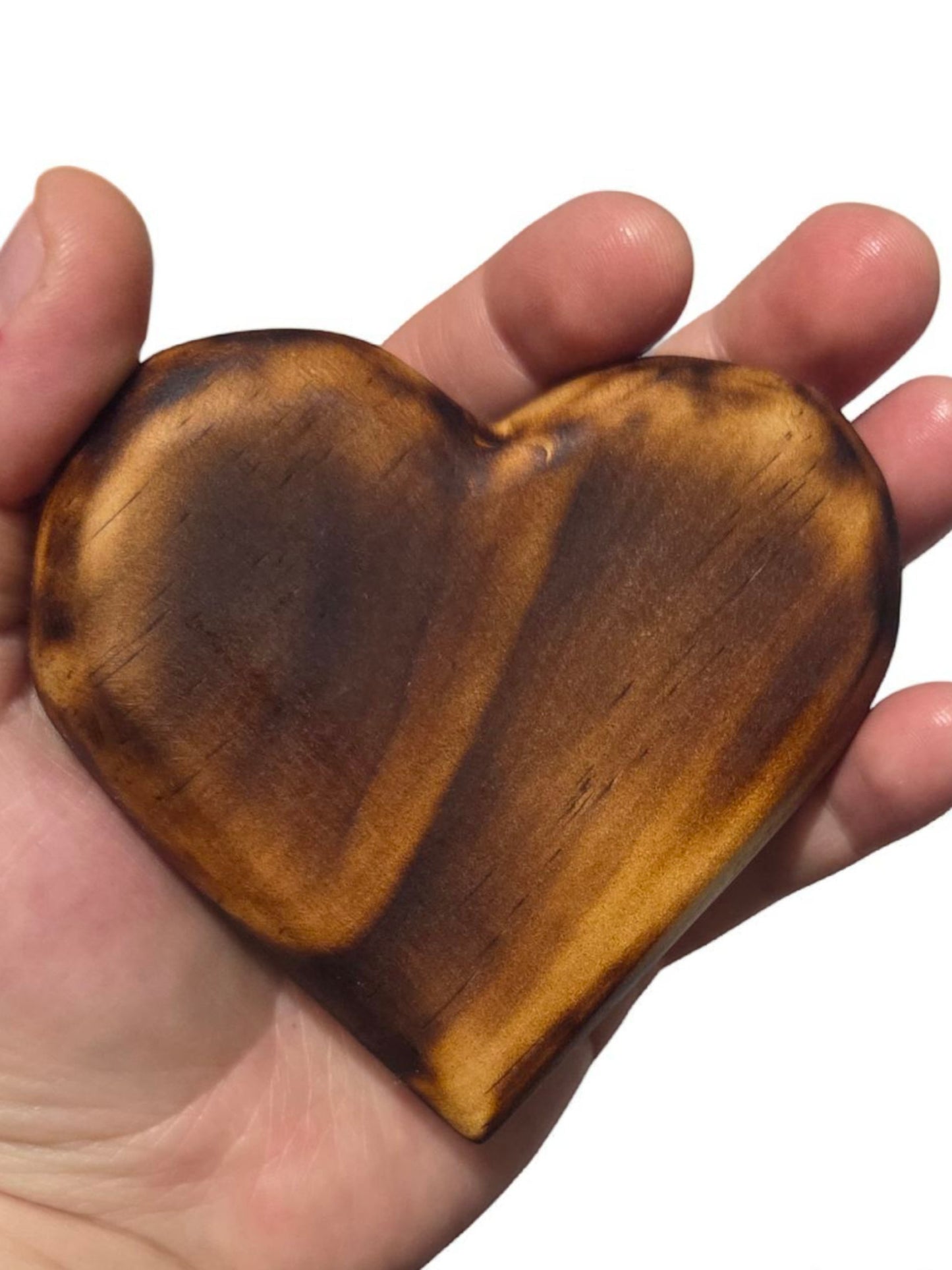 Burnt Pinewood Heart