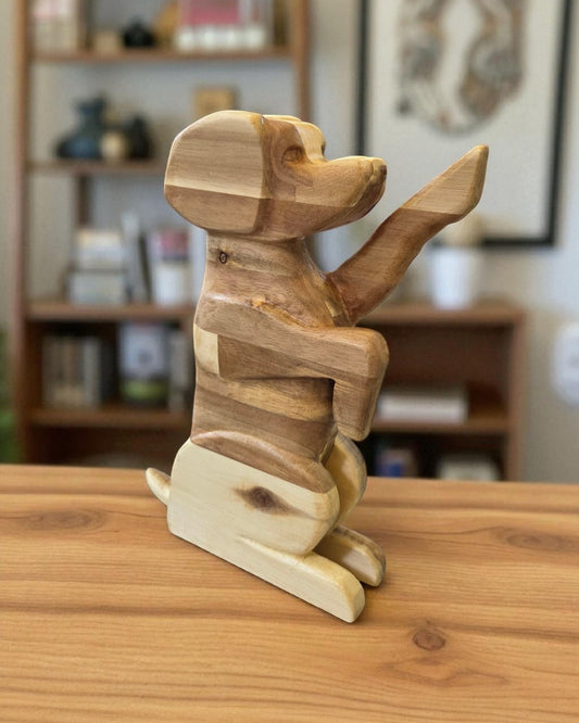 Edge Glued Acacia Wooden Dog