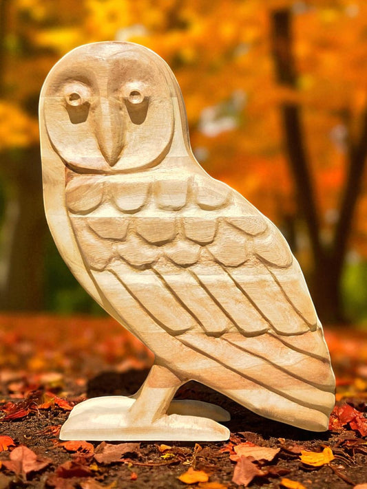 Acacia Wood Edge Glued Owl
