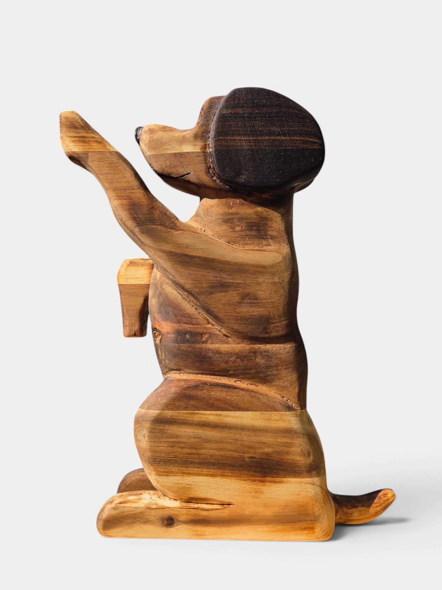 Burnt Edge Glued Acacia Wooden Dog