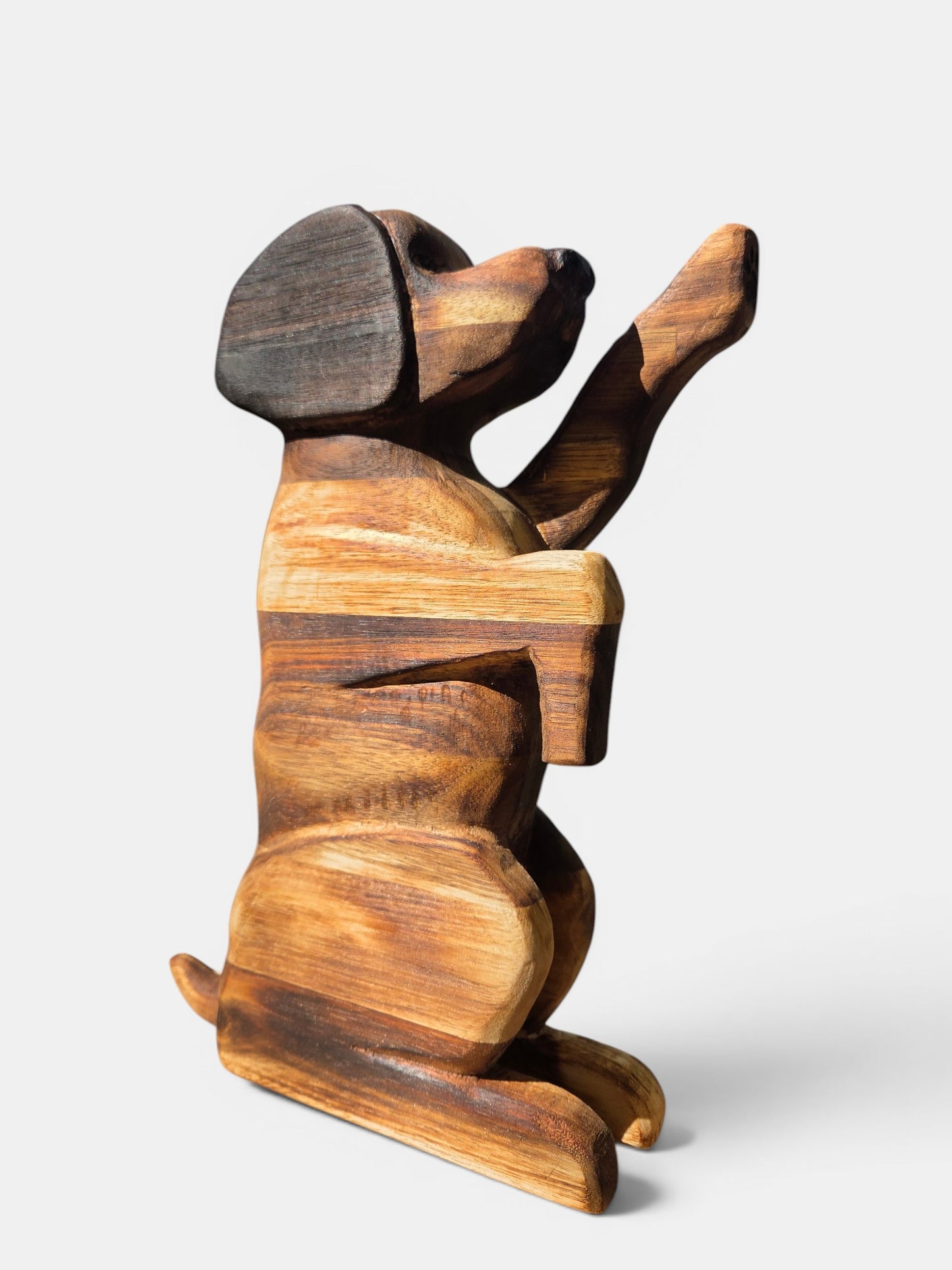Burnt Edge Glued Acacia Wooden Dog