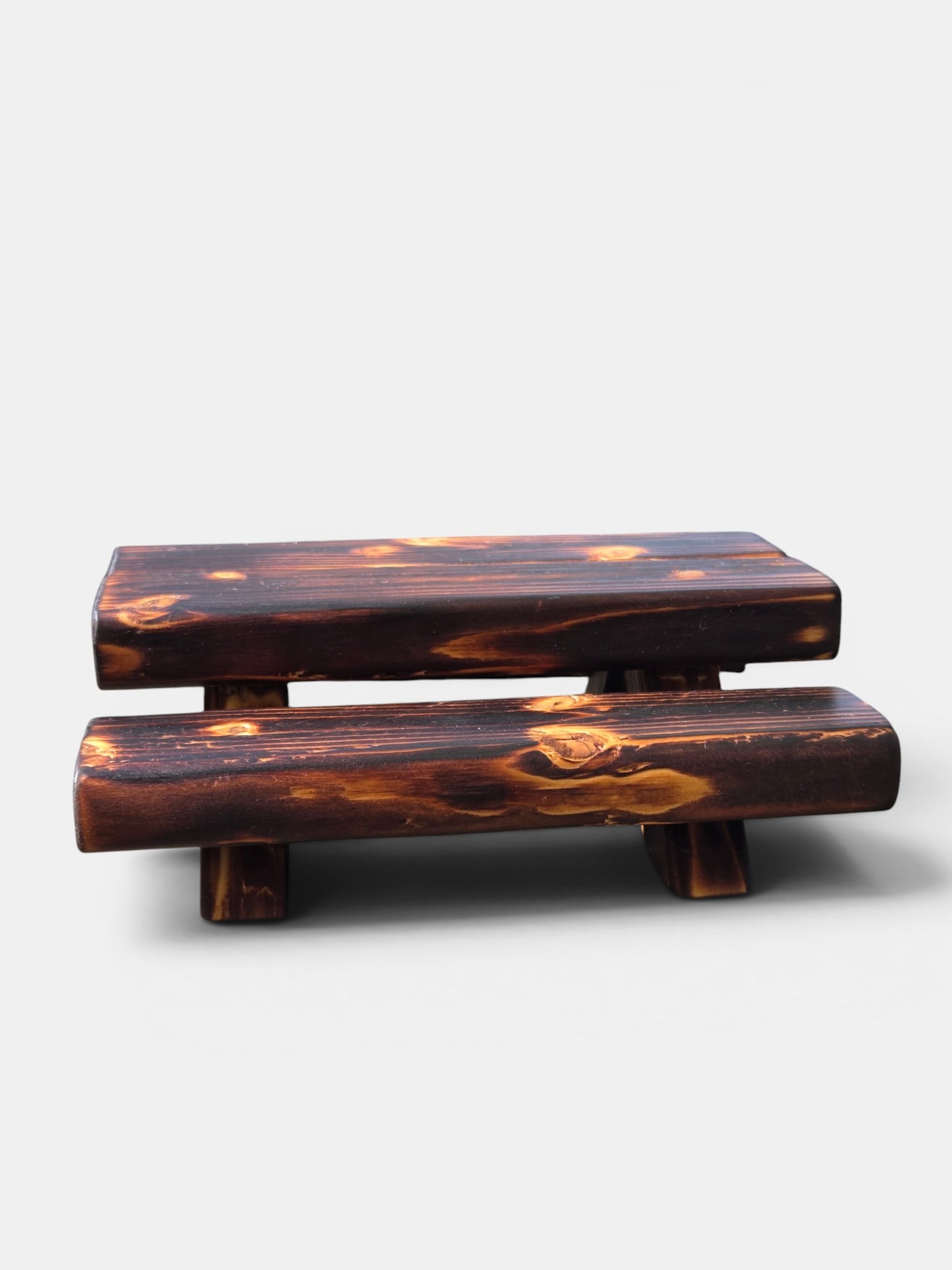 Miniature Burnt Pinewood Picnic Table
