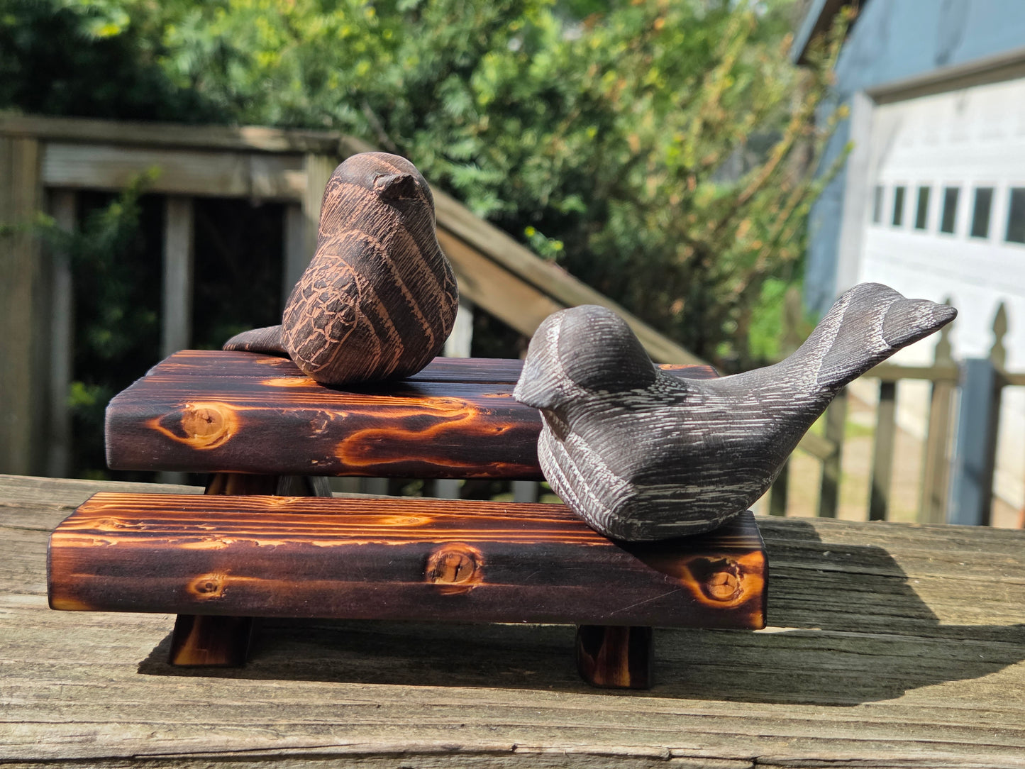 Miniature Burnt Pinewood Picnic Table