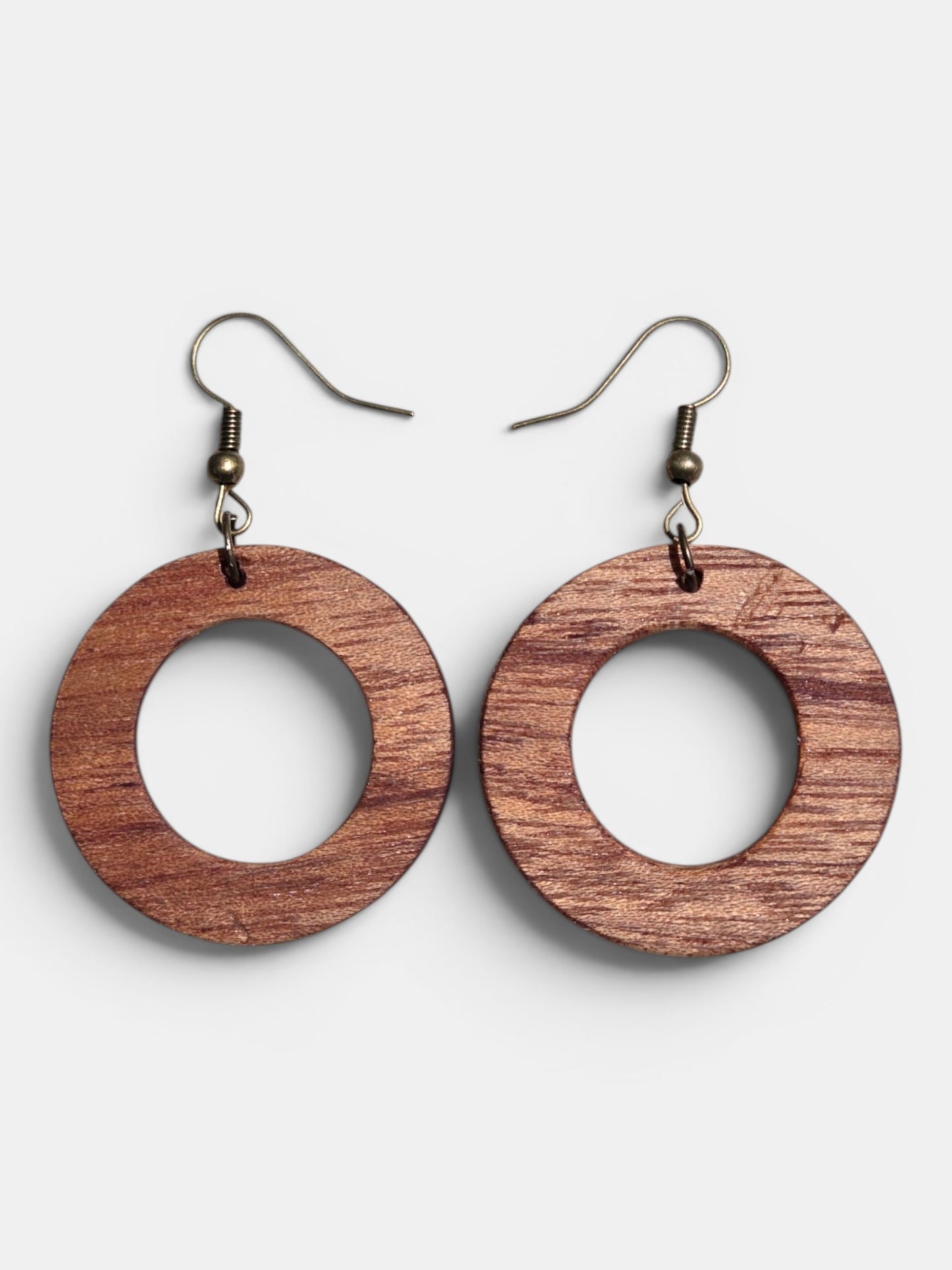 Handmade Mahogany Hoop Earrings
