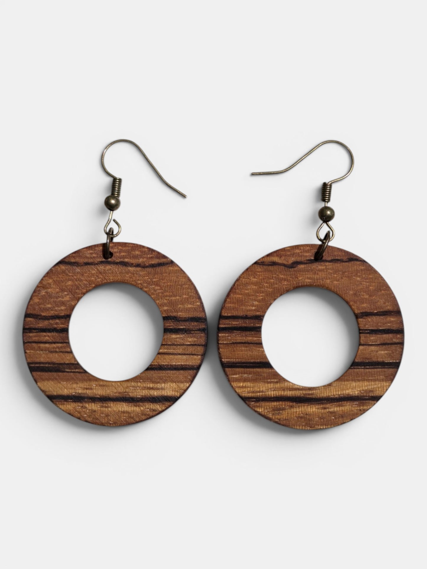 Handmade Zebrawood Hoop Earrings