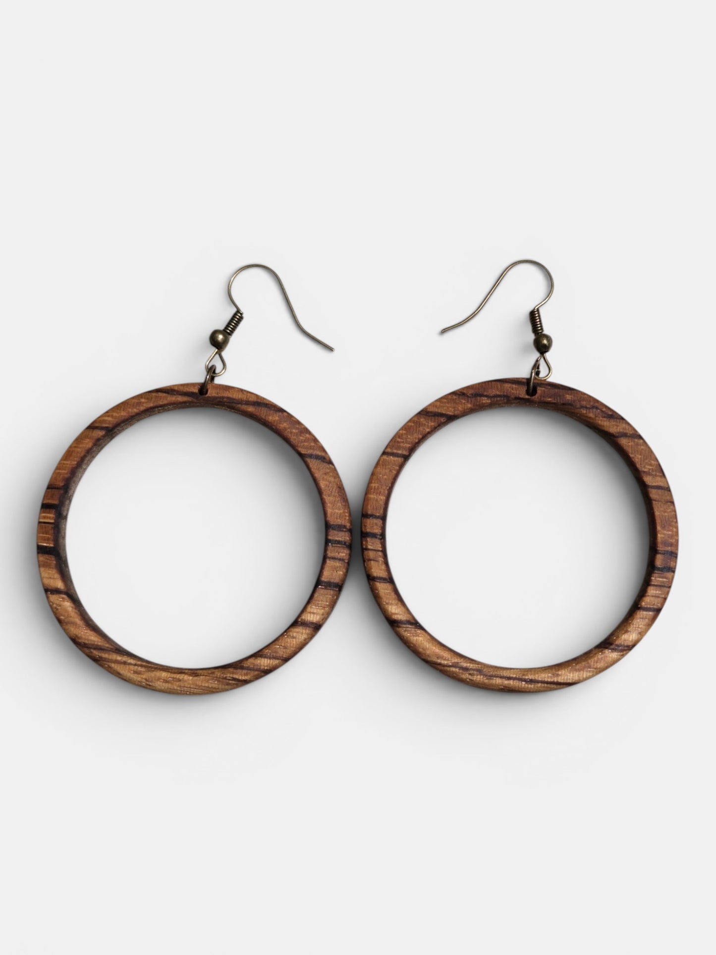 Handmade Zebrawood Hoop Earrings