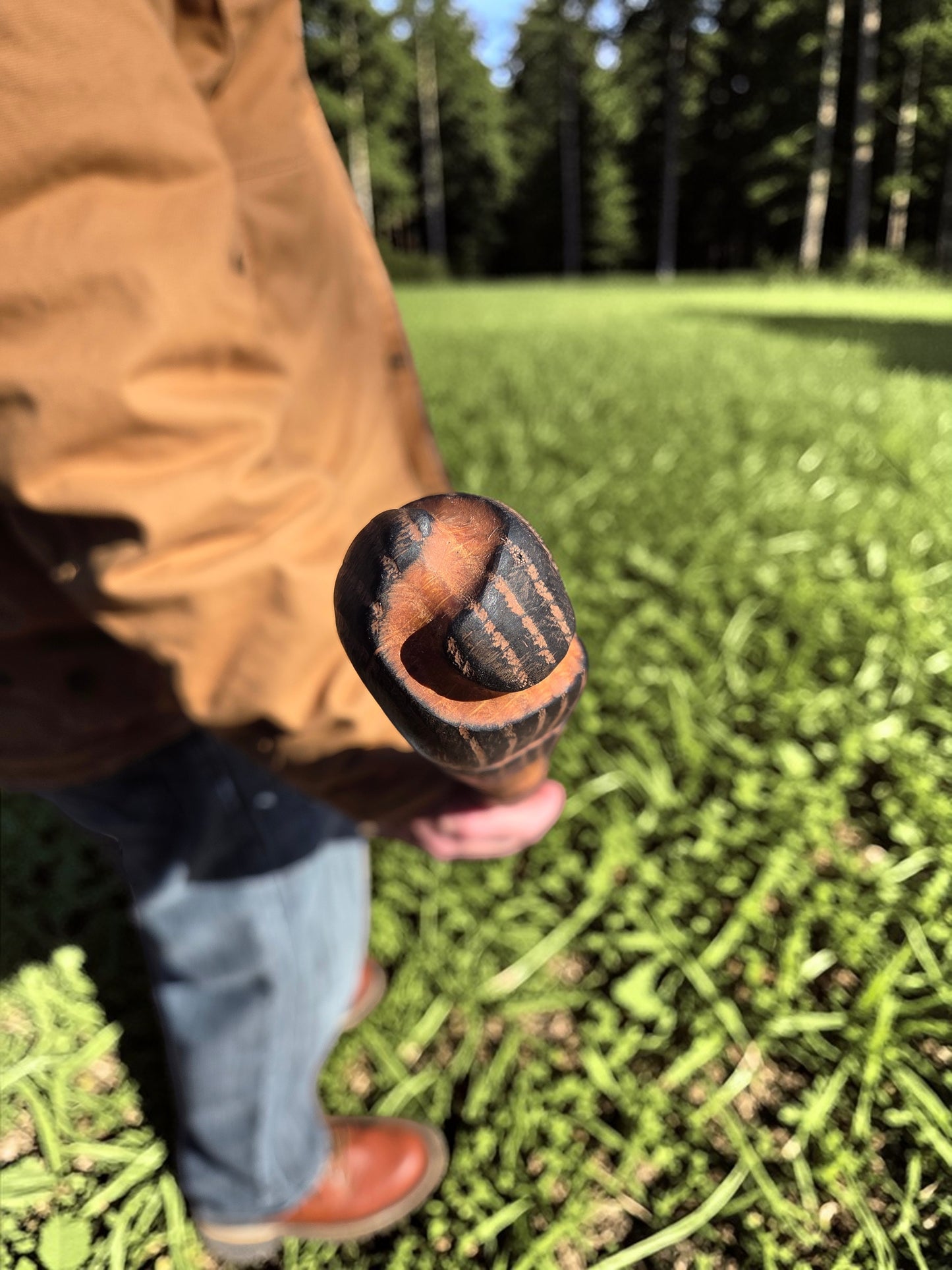 Burnt Red Oak Walking Stick