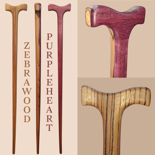 Zebrawood/Purpleheart Walking Cane