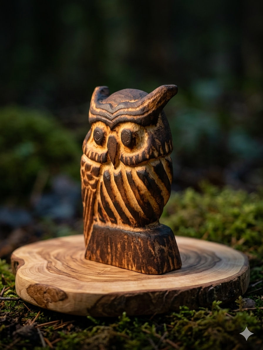 Burnt Pinewood Owl